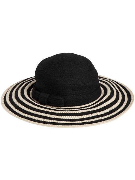 Kate Spade New York Stripe Sun Hat - Black/cream