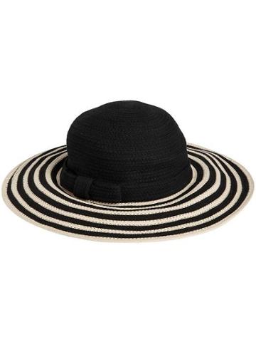 Kate Spade New York Stripe Sun Hat - Black/cream