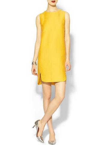 Robert Rodriguez Animal Jaquard Zip Dress - Yellow