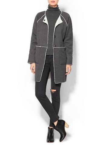 Sanctuary Womens Snug Blanket Coat Size L - Charcoal