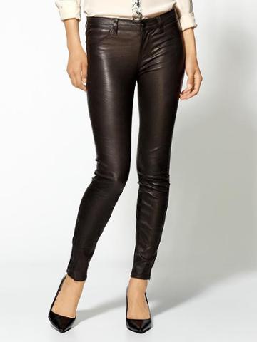 J Brand Super Skinny Leather Jeans - Noir
