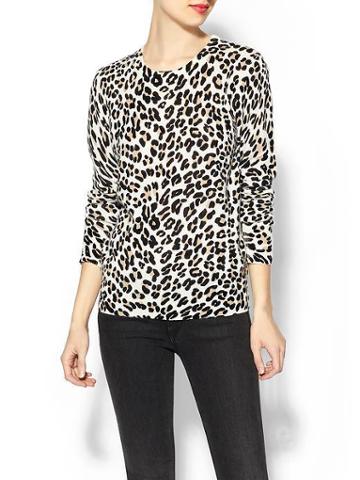 Equipment Sloane Cashmere Crewneck Sweater - Modern Leopard Print