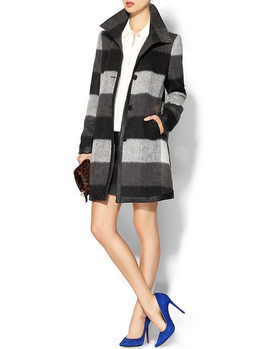 Pim + Larkin University Plaid Coat - Black/white