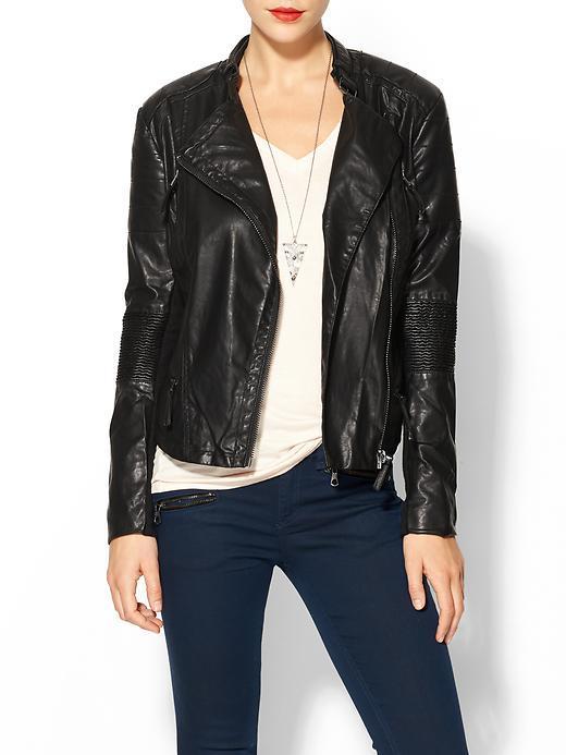 Blank Denim Black Vegan Leather Jacket - Black