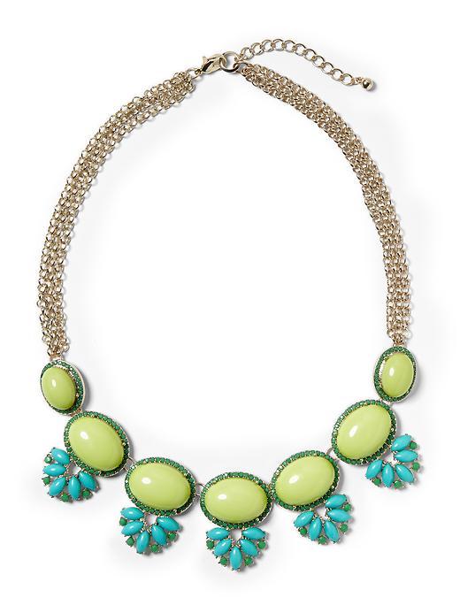 Pim + Larkin Pim + Larkin Green Cabochon Statement Necklace