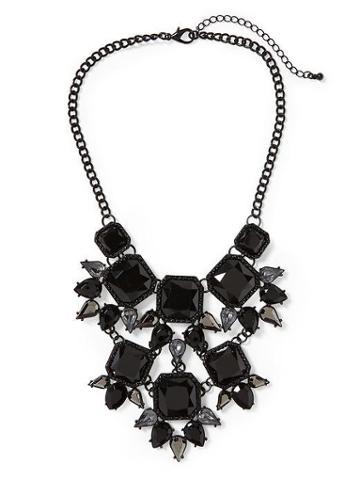 Tinley Road Black All Over Statement Necklace - Black/silver
