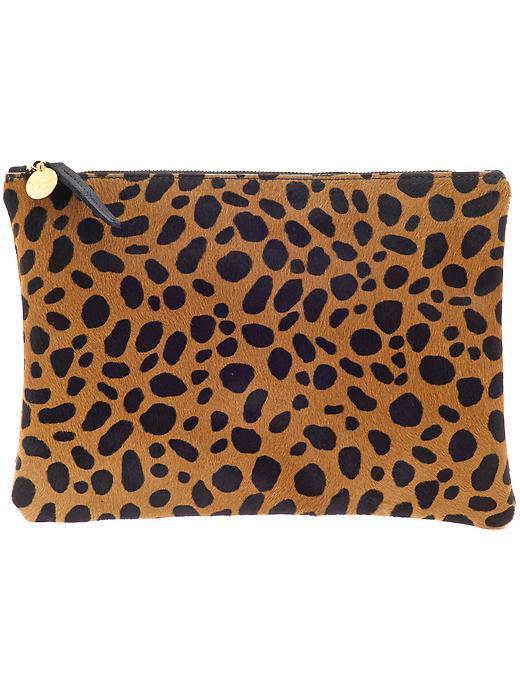 Clare Vivier Flat Clutch Supreme - Leopard