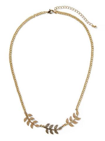 Hive &amp; Honey Triple Leaf Necklace - Gold