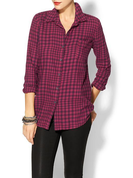 Splendid Gramercy Gingham Shirt - Sangria