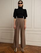 Pixie Market Black Puff Sleeve Top