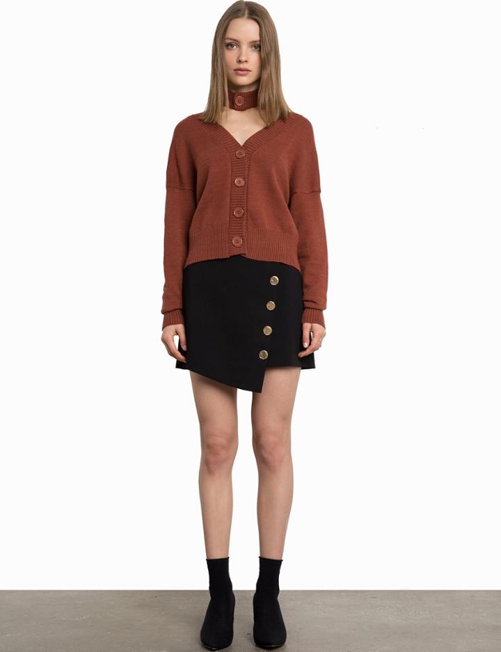 Pixie Market Button Choker Cardigan