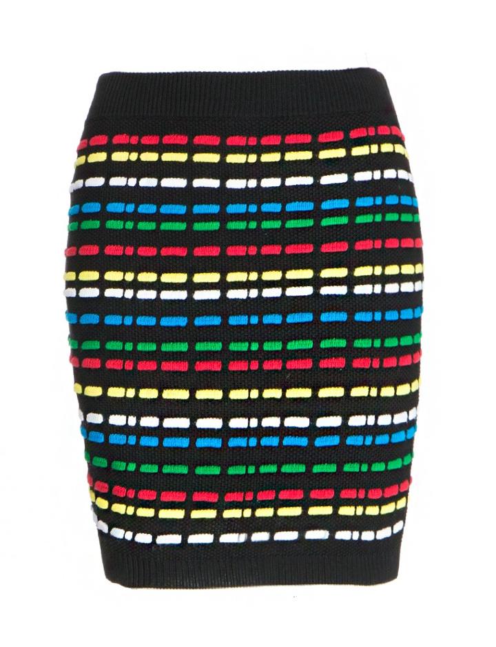 Pixie Market Rainbow Knit Mini Skirt