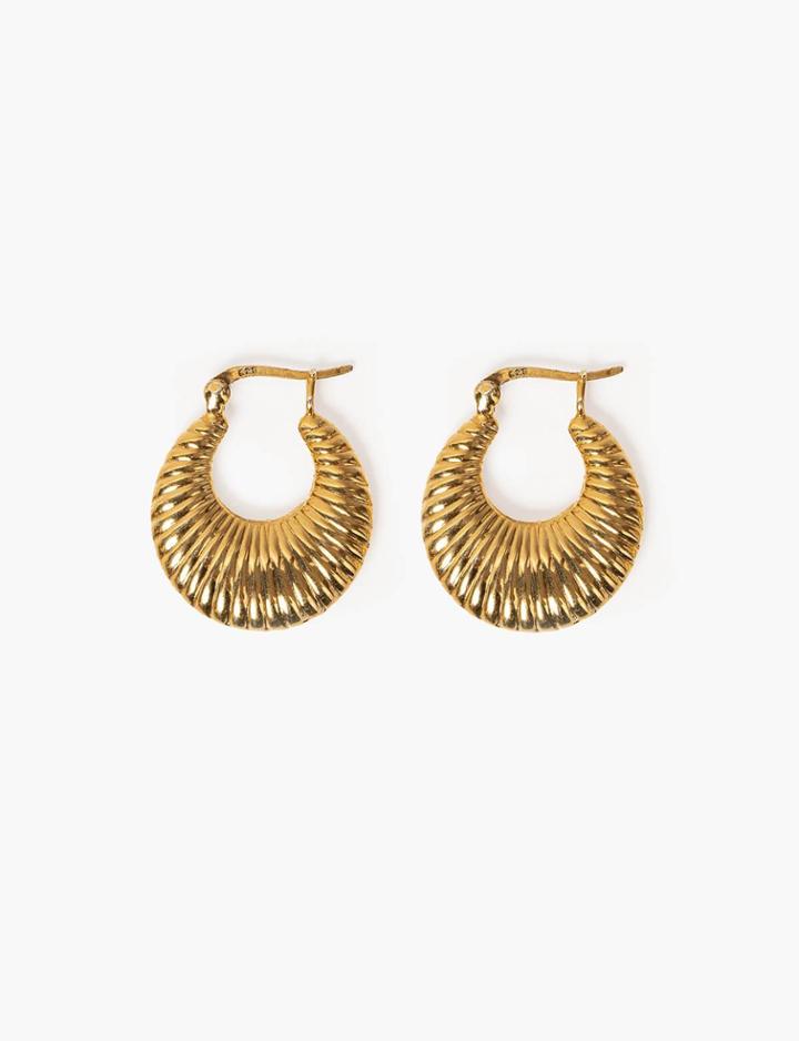 Pixie Market Gold Plated Shell Hoops