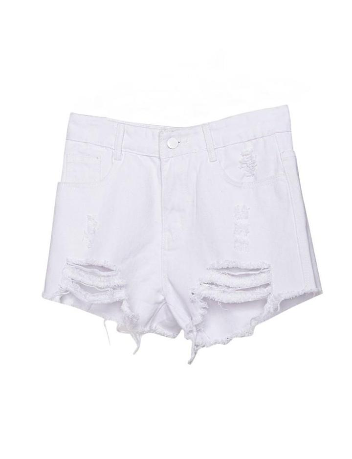 Pixie Market Shredded White Denim Shorts