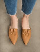 Pixie Market Brown Ruffled Pointed Slides