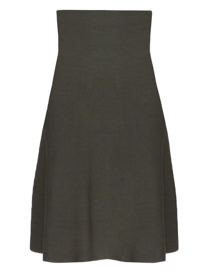 Pixie Market Olive Knit Midi High Waist Skirt