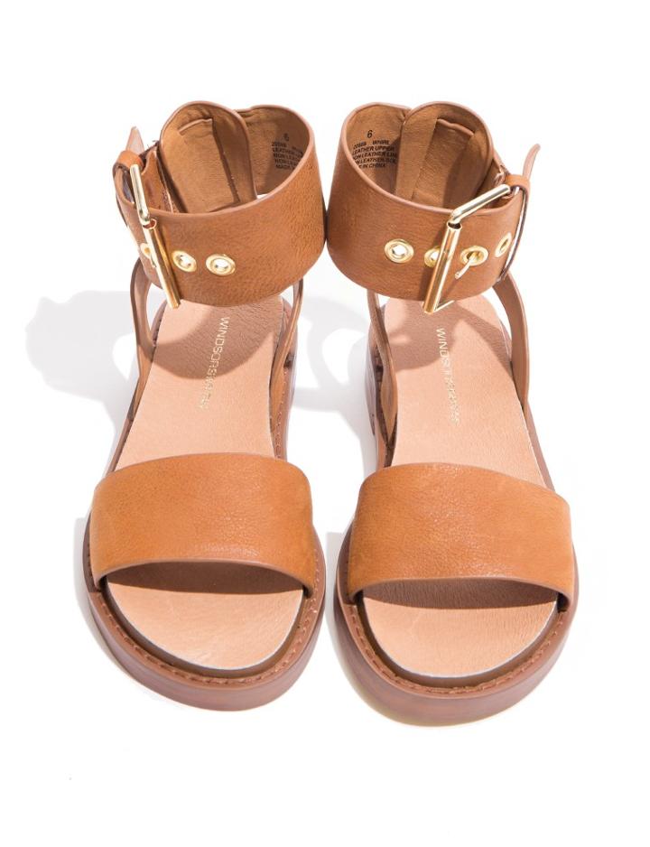 Pixie Market Whirl Brown Buckle Sandals