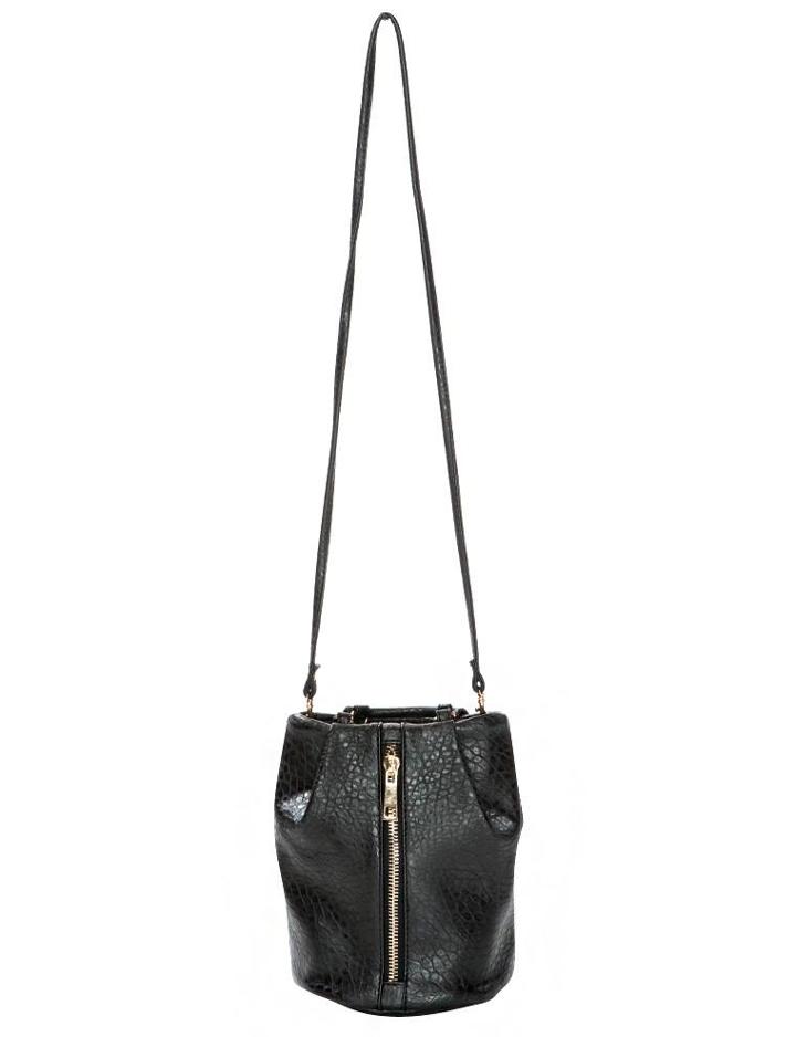 Pixie Market Black Crossbody Bucket Bag