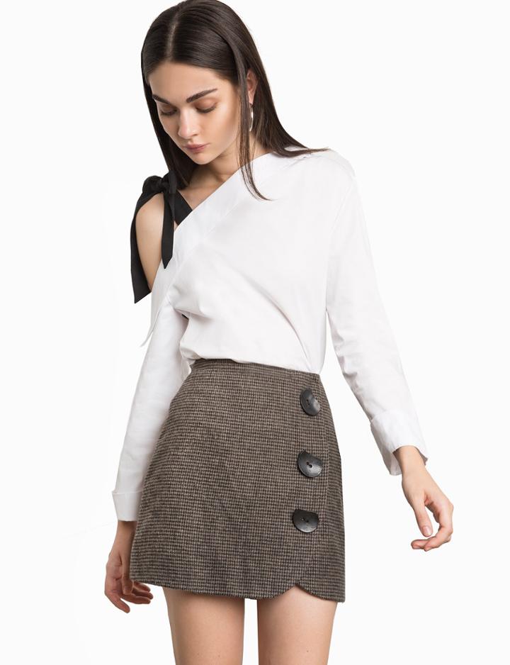Pixie Market Charli One-shoulder Tie Strap Shirt