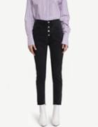 Pixie Market Black Chase High Waisted Button Jeans -15% Off