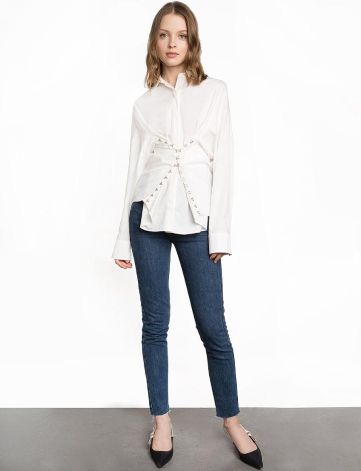 Pixie Market White Hook And Eye Corset Shirt