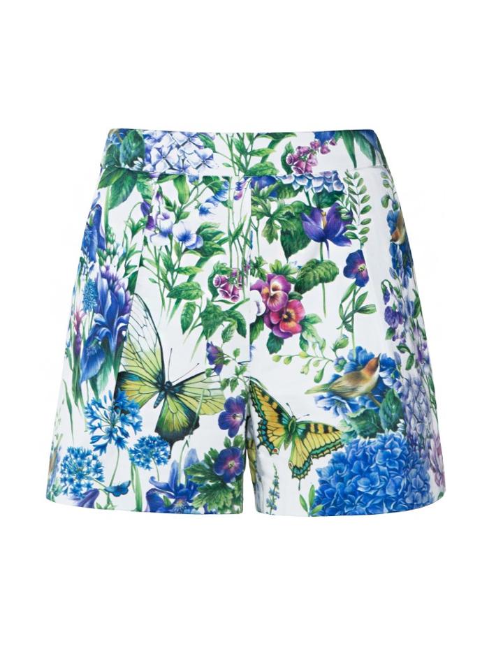 Pixie Market Floral Butterfly Print Shorts