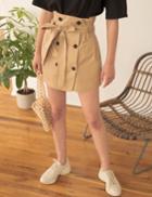 Pixie Market Tan Trench Belted Skirt -15% Off
