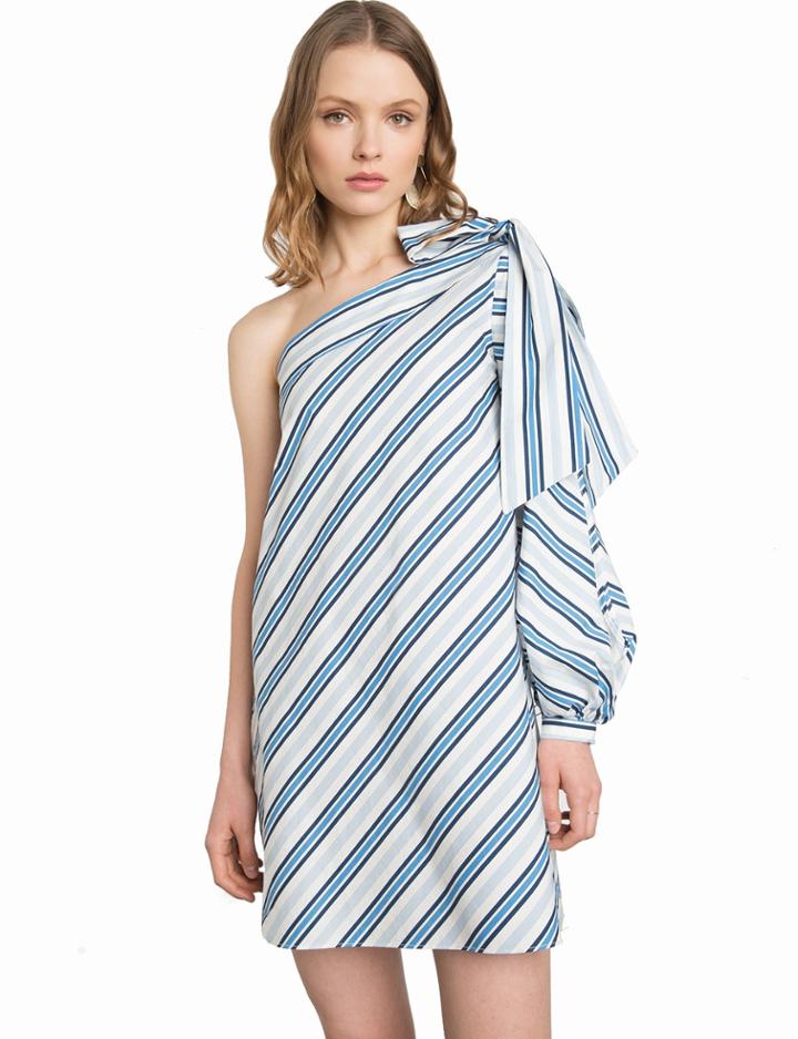 Pixie Market Audrey Bow Tie One Sleeve Dress