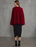 Pixie Market Red Button Sleeve Sweater