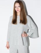 Pixie Market Grey Square Sleeve Ribbed Sweater