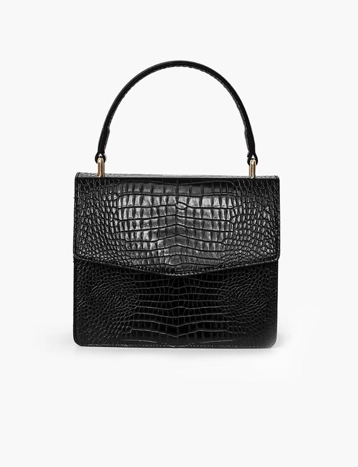 Pixie Market Black Croc Crossbody Bag