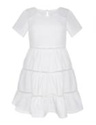 Pixie Market Fit And Flare White Ruffle Dress