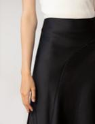 Pixie Market Valeria Black Silky Flare Skirt-preorder