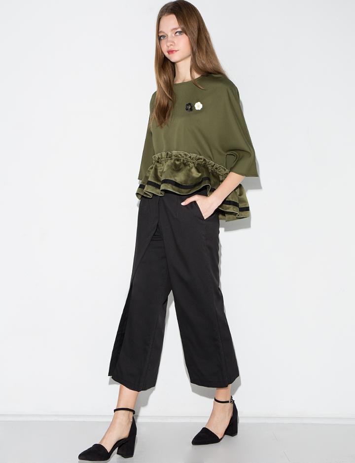 Pixie Market Black Wrap Crop Pants