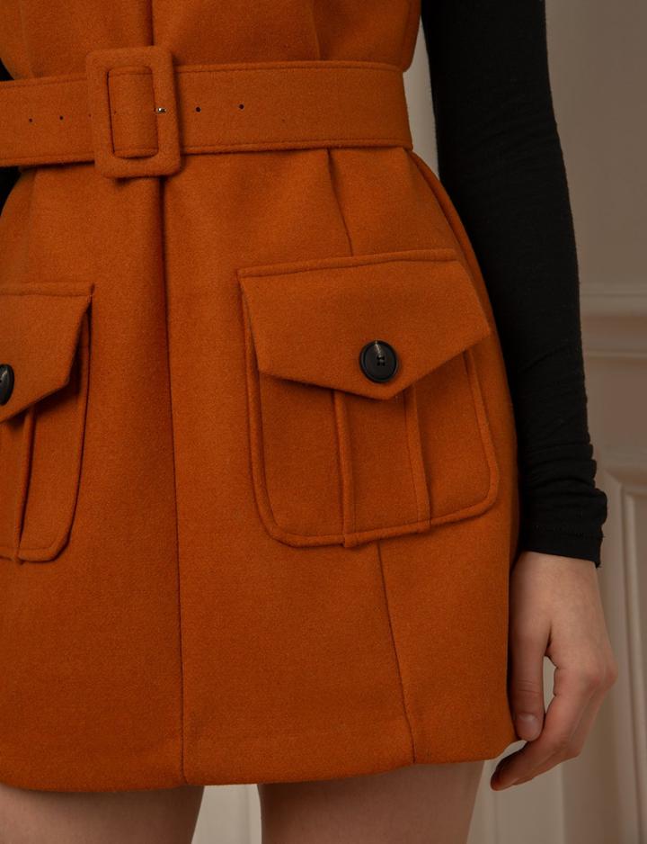 Pixie Market Belted Pocket Vest Dress