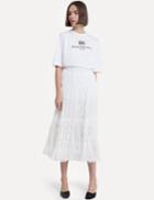 Pixie Market White Fringe Midi Skirt
