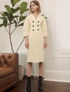 Pixie Market Ivory Double Breasted Coat Dress