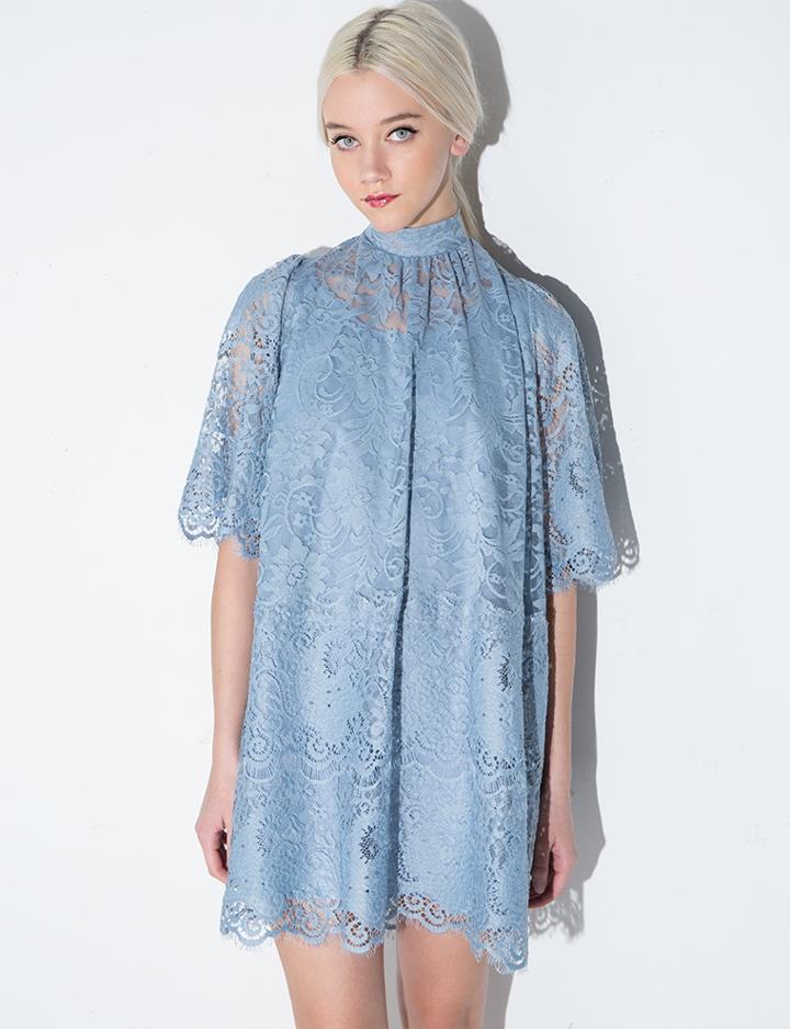 Pixie Market Light Blue Lace Dress