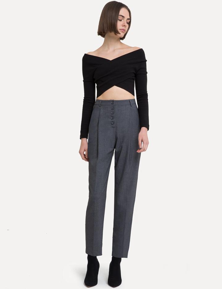 Pixie Market Black Wrap Offthe Shoulder Crop Top
