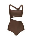 Pixie Market Brown Asymmetric Swimsuit