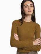 Pixie Market Mustard Ribbed Knit Top