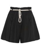 Pixie Market Rope Belted Black Shorts