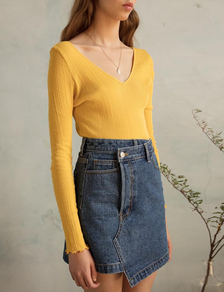 Pixie Market Asymmetric Denim Mini Skirt