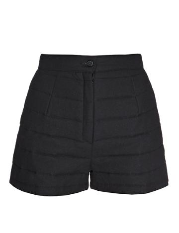 Pixie Market Black High Waisted Quilted Shorts