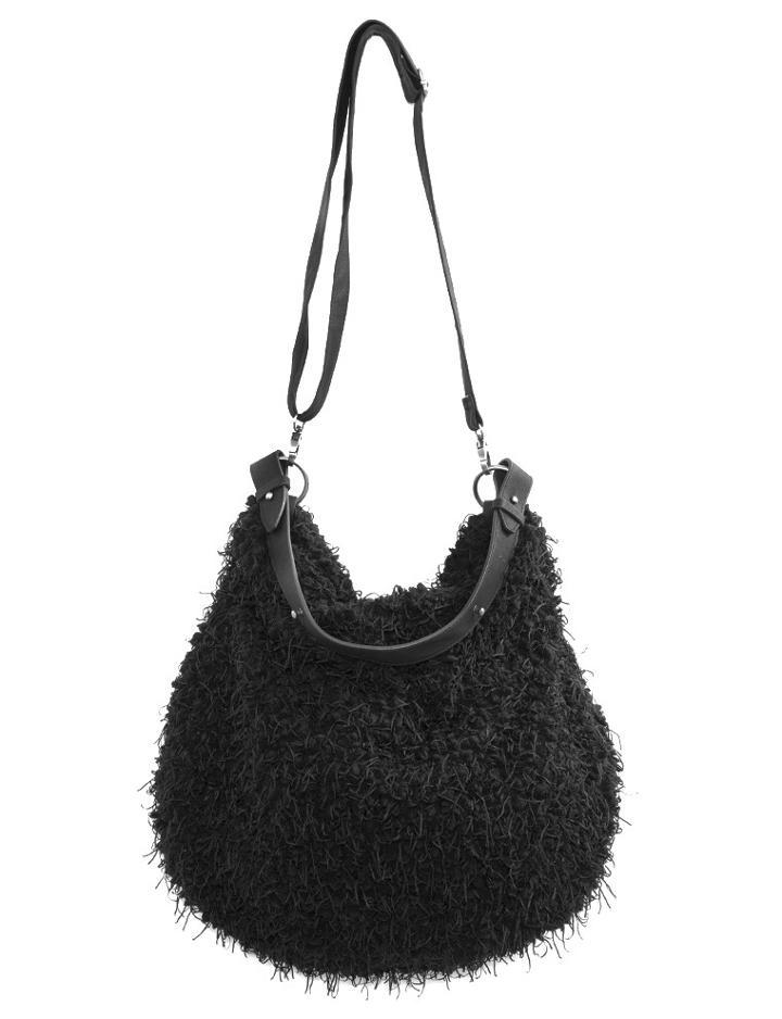 Pixie Market Black Fringe Shoulder Bag