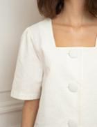 Pixie Market Linen Big Button Shirt