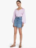 Pixie Market Lilac  Button Off The Shoulder Shirt
