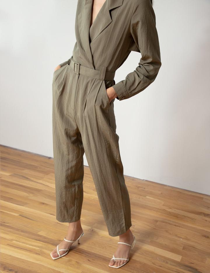 Pixie Market Olive Double-breasted Jumpsuit