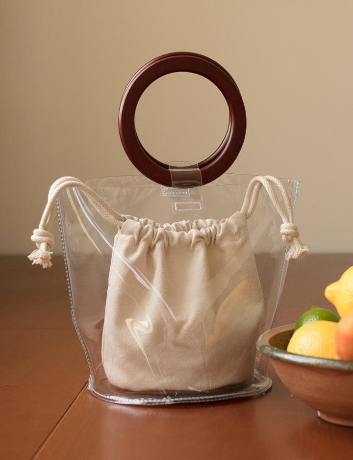 Pixie Market Ring Handle Clear Vinyl Bag
