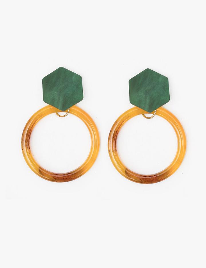 Pixie Market Green Geometric Earrings